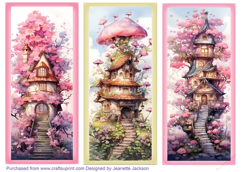 Fairy Floral House New Home DL Toppers Or Bookmarks