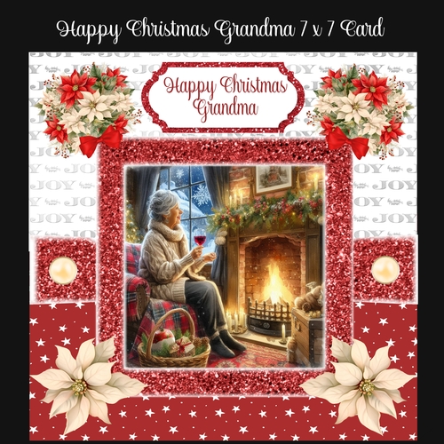 Happy Christmas Grandma 7 x 7 Card
