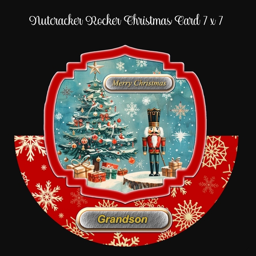 Nutcracker Rocker Christmas Card 7 x 7