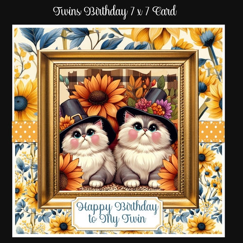 Twins Birthday 7 x 7 Card