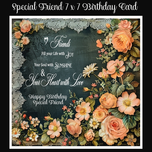 Special Friend 7 x 7 Birthday Card