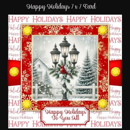 Happy Holidays 7 x 7 Card