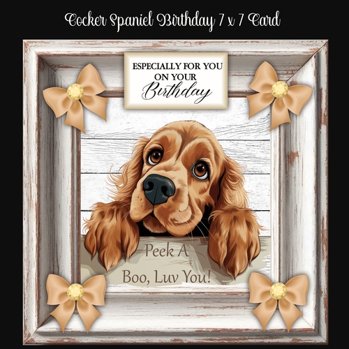 Cocker Spaniel Birthday 7 x 7 Card