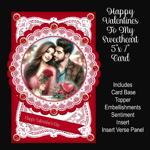 Happy Valentines To My Sweetheart 5 x 7 Card