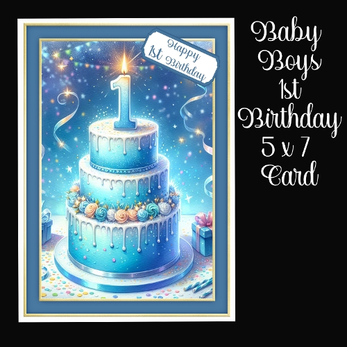 Baby Boy 1st Birthday 5 x 7 Card