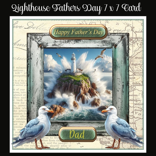 Lighthouse Fathers Day 7 x 7 Card