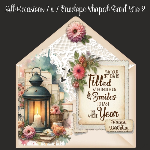 All Occasions 7 x 7 Envelope Shaped Card No 2