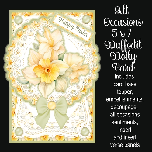 All Occasions 5 x 7 Daffodil Doily Card