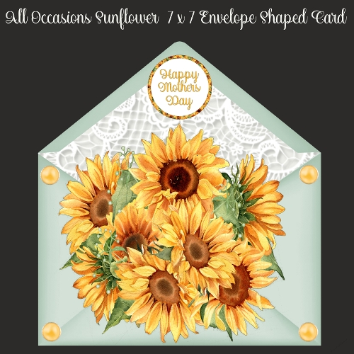 All Occasions Sunflower 7 x 7 Envelope Shaped Card