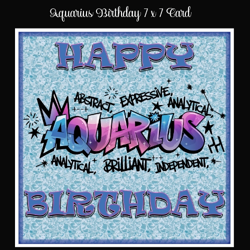 Aquarius Birthday 7 x 7 Card