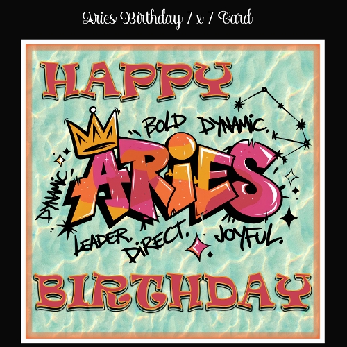 Aries Birthday 7 x 7 Card