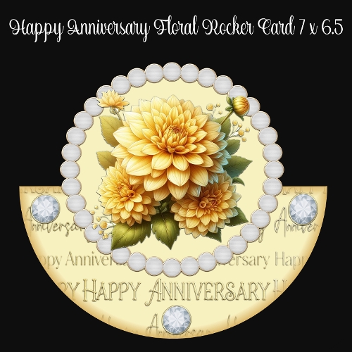 Happy Anniversary Floral Rocker Card 7 x 6.5