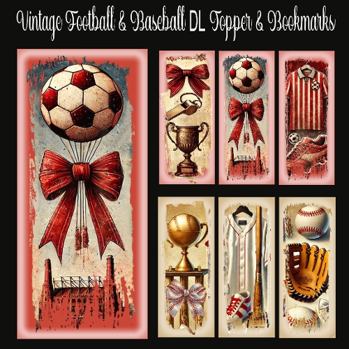 Vintage Football & Baseball DL Toppers & Bookmarks