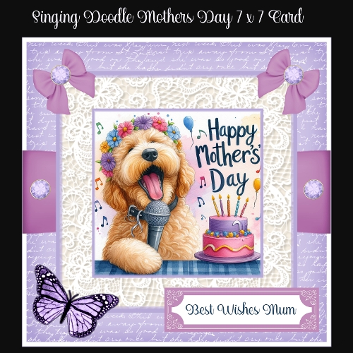 Singing Doodle Mothers Day 7 x 7 Card