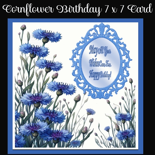 Cornflower Birthday 7 x 7 Card
