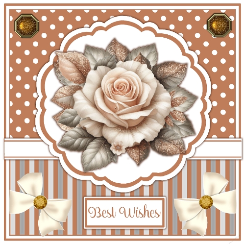 Cream Rose 7 x 7 Card