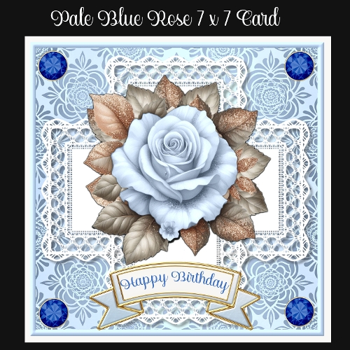 Pale Blue Rose 7 x 7 Card