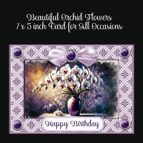 cup1377982_2474 - Beautiful Orchid Flower 7 x 5 All Occasions Card
