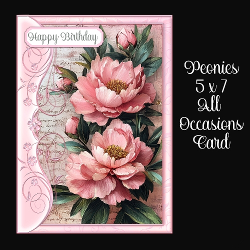 cup1378876_2474 - Peonies 5 x 7 All Occasions Card