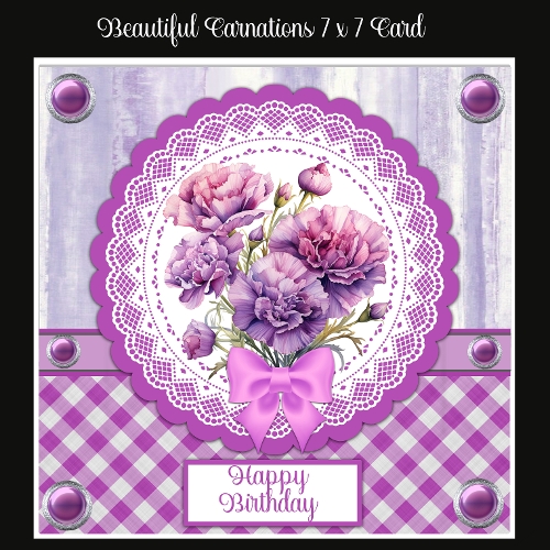 Beautiful Carnations 7 x 7 Card