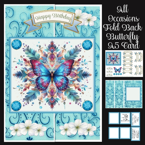 All Occasions Fold Back Butterfly A5 Card
