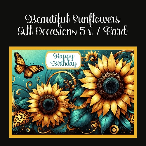 Beautiful Sunflower All Occasions 5 x 7 Card