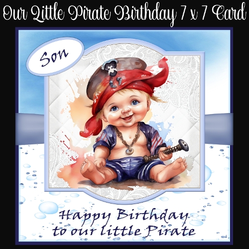 Our Little Pirate Birthday 7 x 7 Card