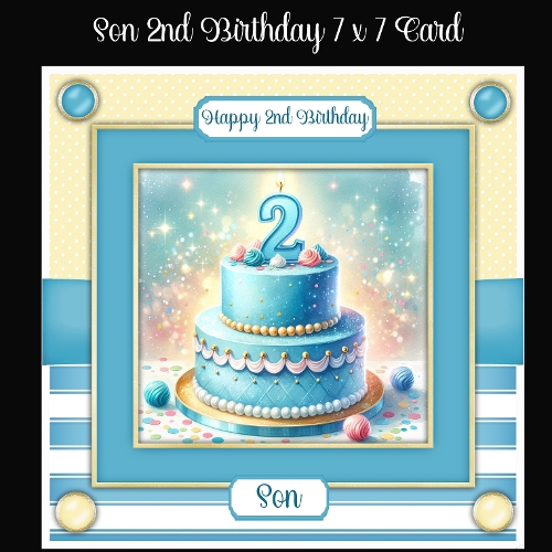 Son 2nd Birthday 7 x 7 Card