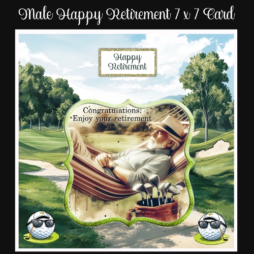 cup1386044_2474 - Male Happy Retirement 7 x 7 Card