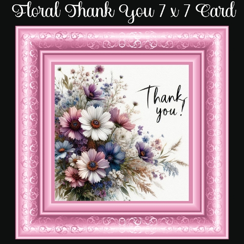 Floral Thank You 7 x 7 Card