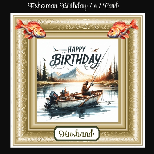 Fisherman Birthday 7 x 7 Card
