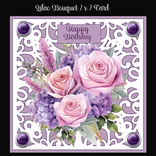 cup1393553_2474 - Lilac Bouquet 7 x 7 Card