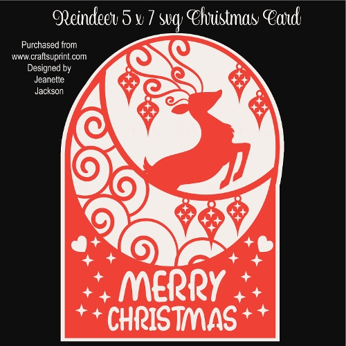 cup1394198_2474 - Reindeer 5 x 7 Christmas Card 