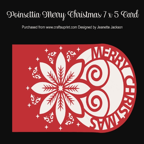 cup1394203_2474 - Poinsettia Merry Christmas 7 x 5 Card