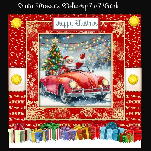 Santa Present Delivery 7 x 7 Card