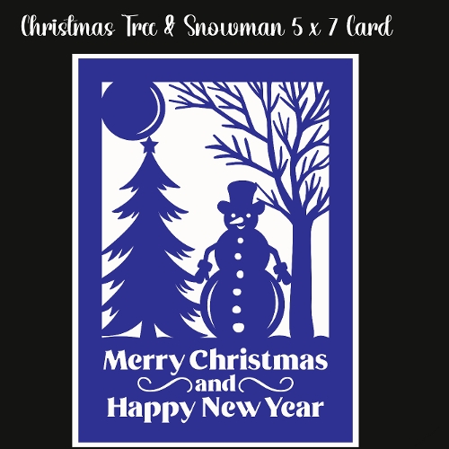 cup1395379_2474 - Christmas Tree & Snowman 5 x 7 Card