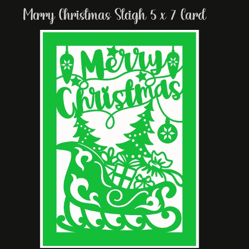 Merry Christmas Sleigh 5 x 7 Card