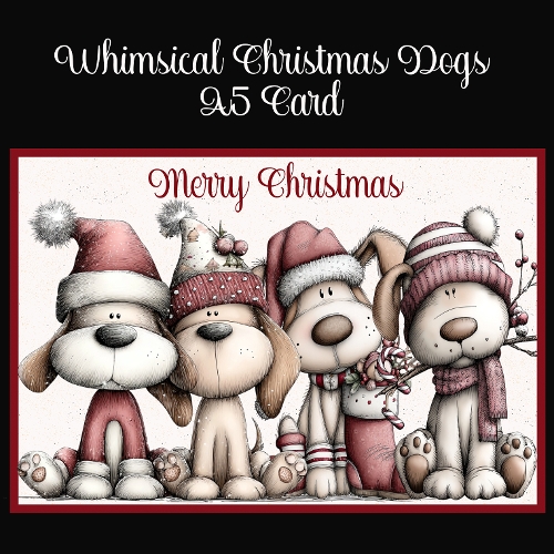 Whimsical Christmas Dogs A5 Card
