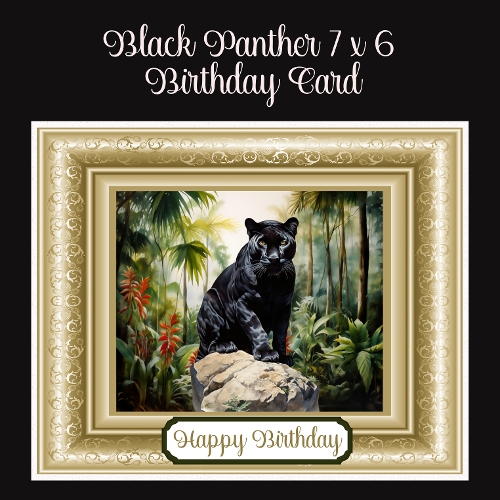 Black Panther 7 x 6 Birthday Card