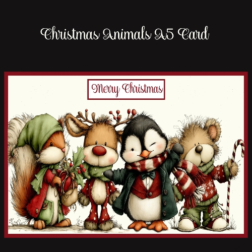 Christmas Animals A5 Card