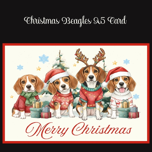 cup1407935_2474 - Christmas Beagles A5 Card