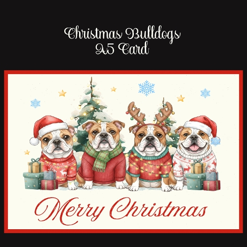 Christmas Bulldogs A5 Card