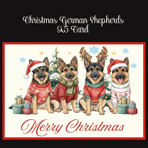 Christmas German Shepherds A5 Card