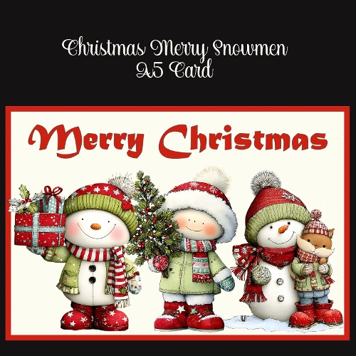 Christmas Merry Snowmen A5 Card