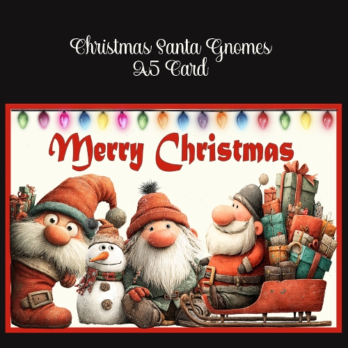 Christmas Santa Gnomes A5 Card