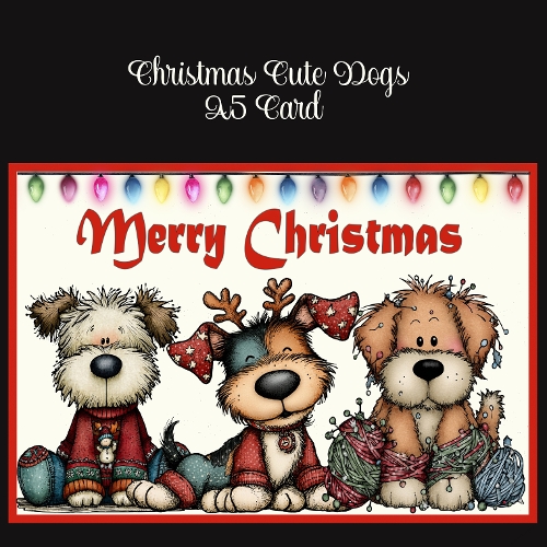 Christmas Cute Dogs A5 Card