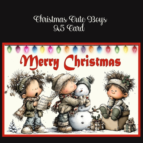 cup1411961_2474 - Christmas Cute Boys A5 Card