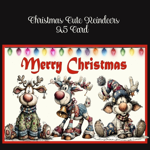 cup1412358_2474 - Christmas Cute Reindeers A5 Card