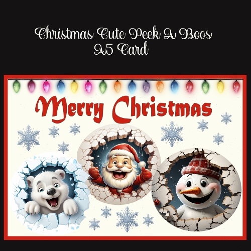 Christmas Cute Peek A Boos A5 Card