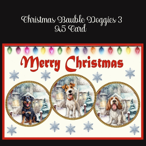 Christmas Bauble Doggies 3 A5 Card